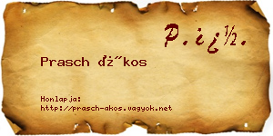Prasch Ákos névjegykártya